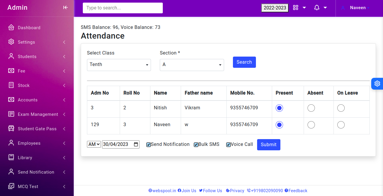 Fee Management