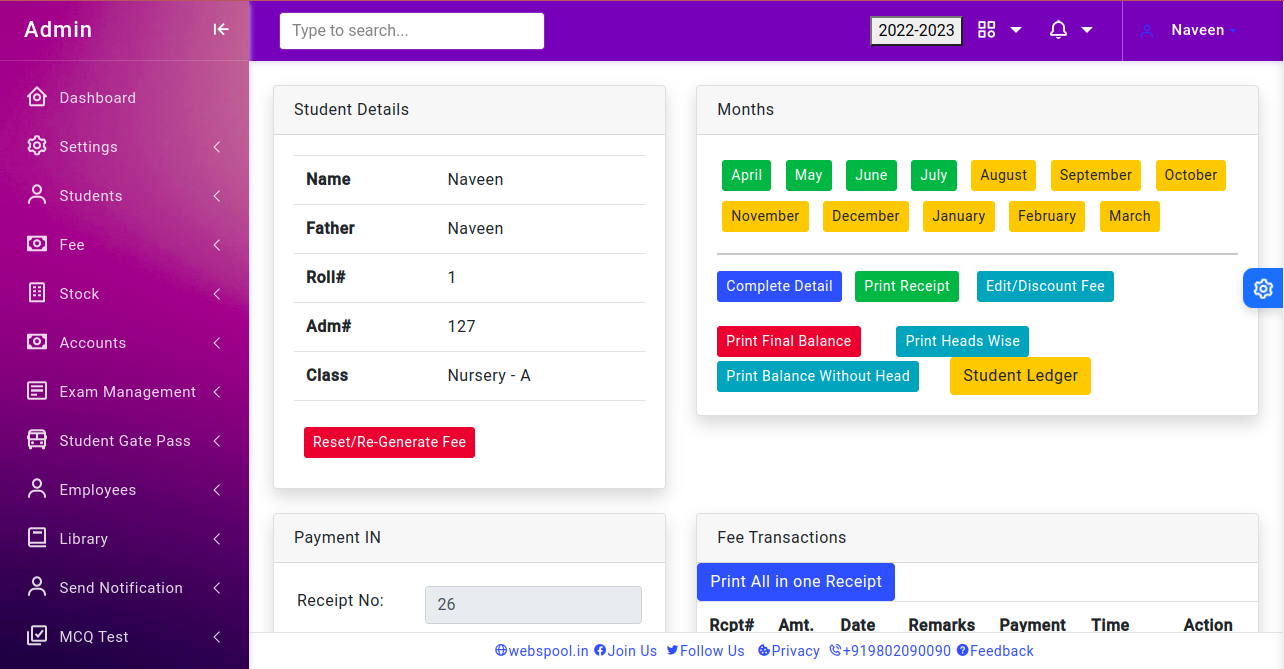 Fee Management